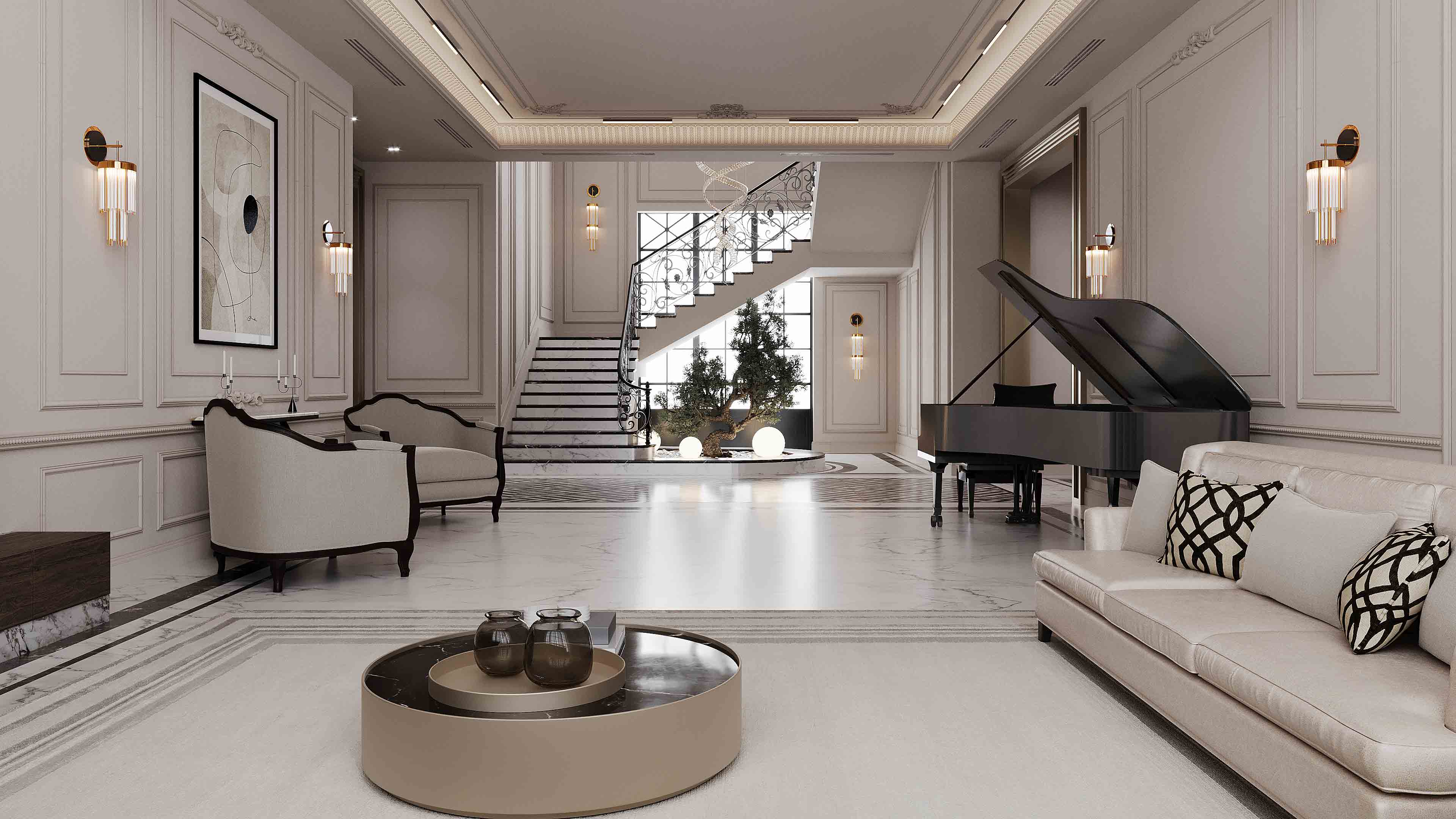 Private Villa Living Rooom Hall AbuDhabi 01