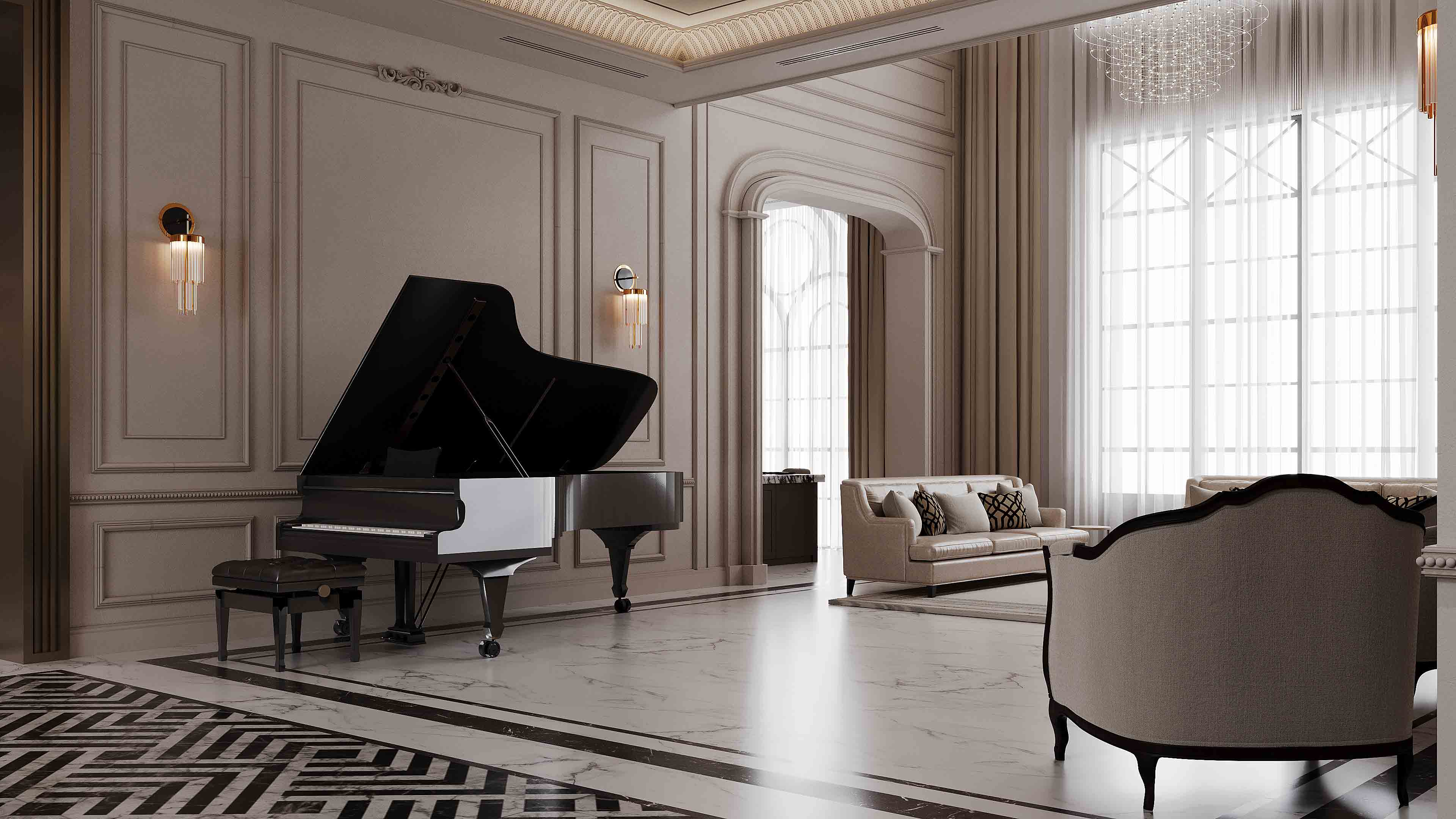 Private Villa Living Rooom Hall AbuDhabi 02